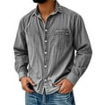 thumbnail image 1 of Mens Denim Shirt Regular Fit Button Down Long Sleeve Lightweight Denim Tops, 1 of 2