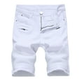 thumbnail image 1 of cllios Men's Distressed Denim Shorts Big and Tall Straight Leg Slim Fit Short Jeans Classic Stretchy Button Zip Jean Shorts with Zipper Pockets, 1 of 6