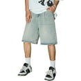 thumbnail image 1 of Mens Denim Shorts with Pockets Baggy Short Jeans Loose Fit Wide Leg Jorts Y2k Streetwear Casual Shorts, 1 of 7