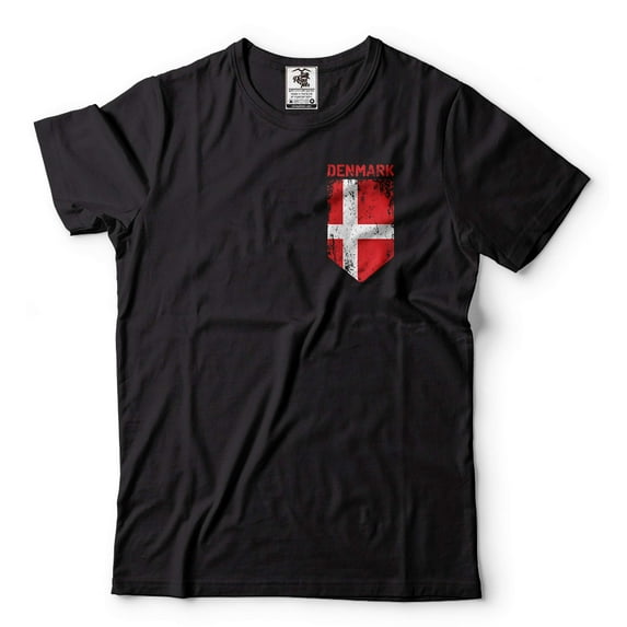 Mens Denmark Pocket Flag Shirt Danish Flag Tee Danish Patriotic Gifts Denmark Vikings Tee