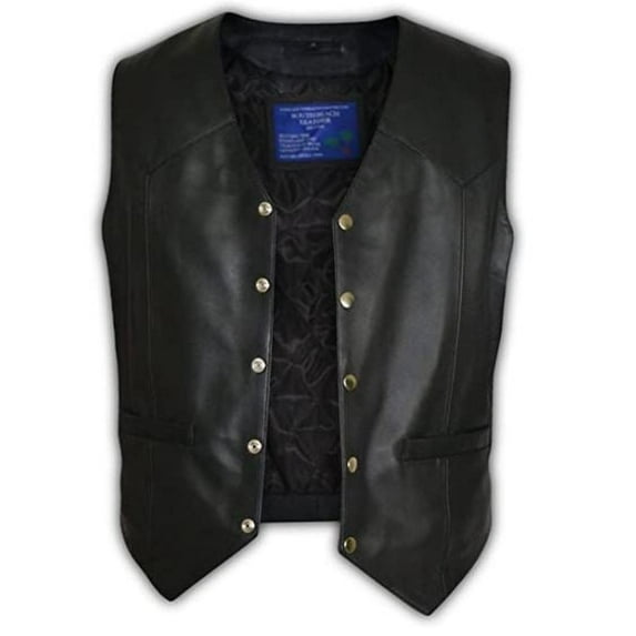 Mens Designer Lead wear on the Hell On Wheels Genuine Leather Vest SouthBeachLeather Medium