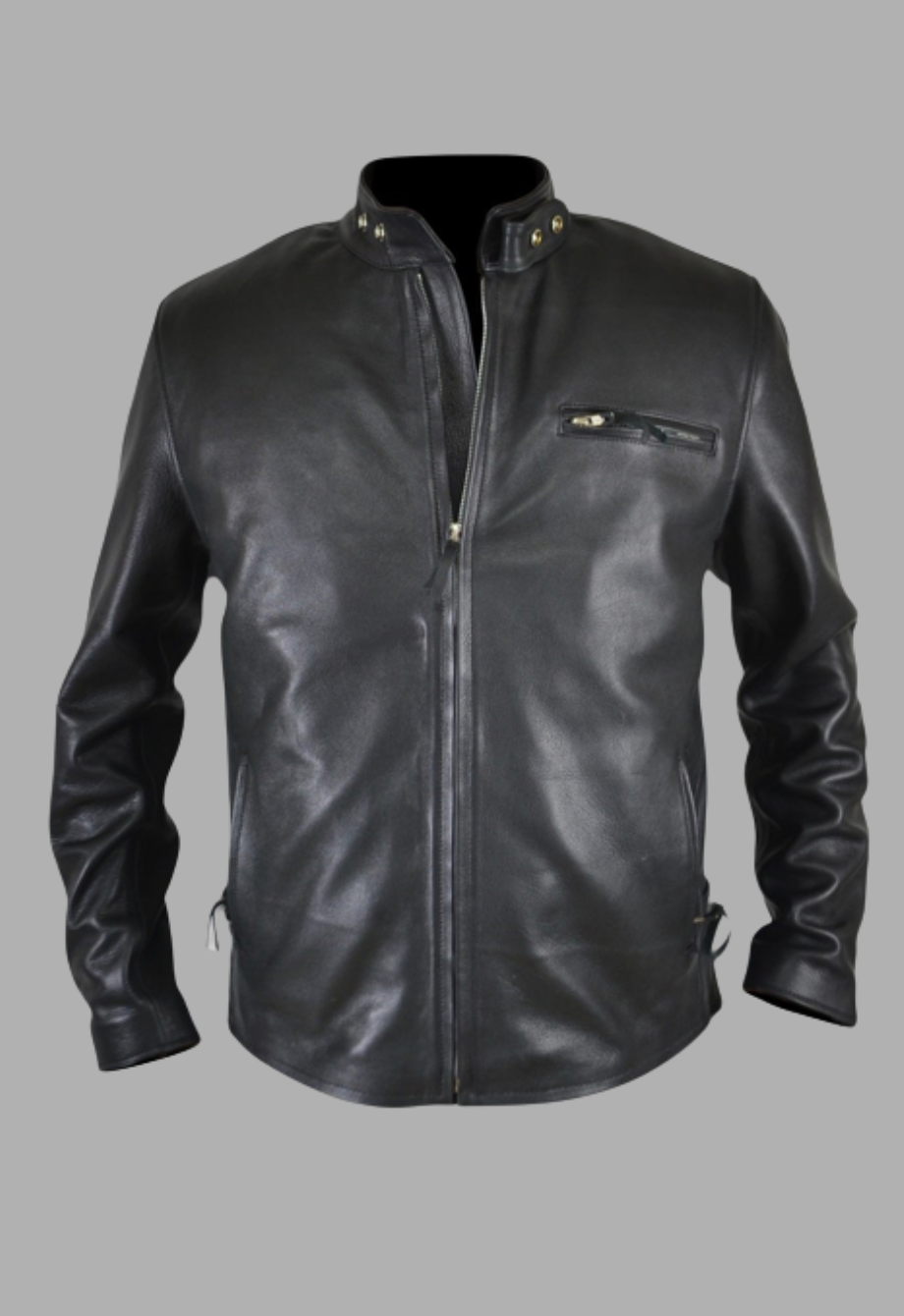 Mens Designer Motorcycle Black Racer Leather Jacket - Walmart.com