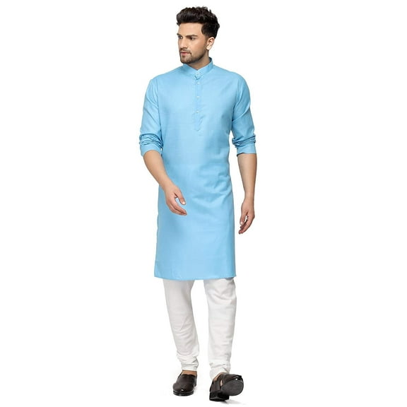 Mens Designer Pure Cotton Light Weight Handmade Indian Kurta Pyjama Ethnic Wear