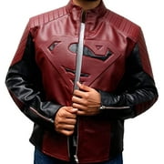 Mens Designer Red & Black Superb Real Jacket Leather SouthBeachLeather X-Large