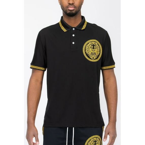 Mens Designer Soft Cotton Lion Head Embroidered Tshirt