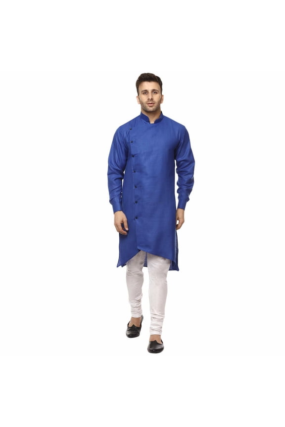 Mens Designer Wear Indian Linen Bollywood Achkan Pathani Style Kurta Pyjama Set