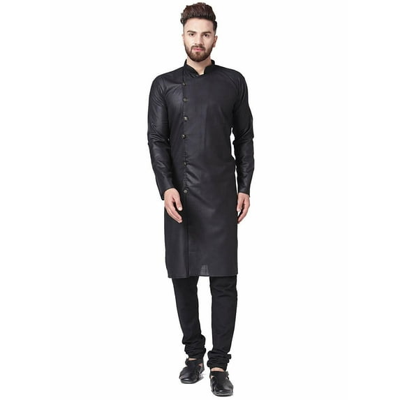 Men's Indian Linen Bollywood Achkan Pathani Kurta Style Pajama Set