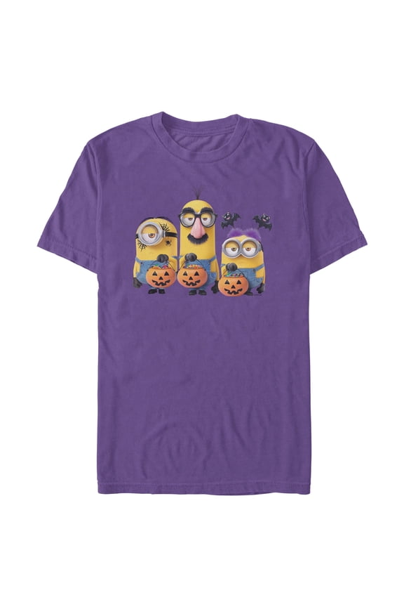 Mens Despicable Me Dave Kevin and Stuart Trick Or Banana Bucket T Shirt