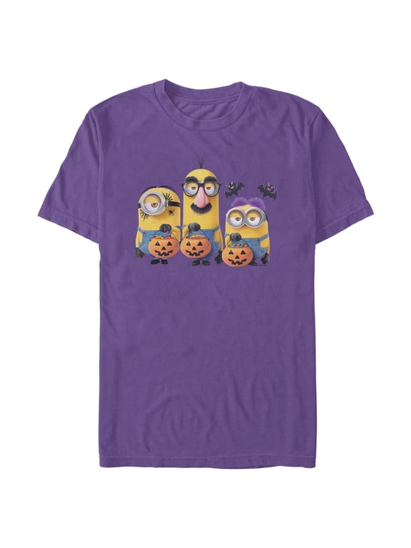 Mens Despicable Me Dave Kevin and Stuart Trick Or Banana Bucket T Shirt