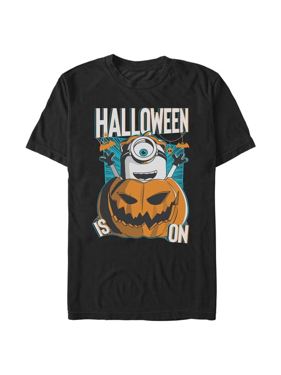 Mens Despicable Me Halloween Season Is On Stuart Pumpkin T Shirt