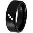 thumbnail image 1 of Mens Diamond Accent Black Stainless Steel 8MM Comfort Fit Wedding Band - Mens Ring, 1 of 5