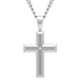Mens Diamond Accent Stainless Steel Cross Pendant Necklace