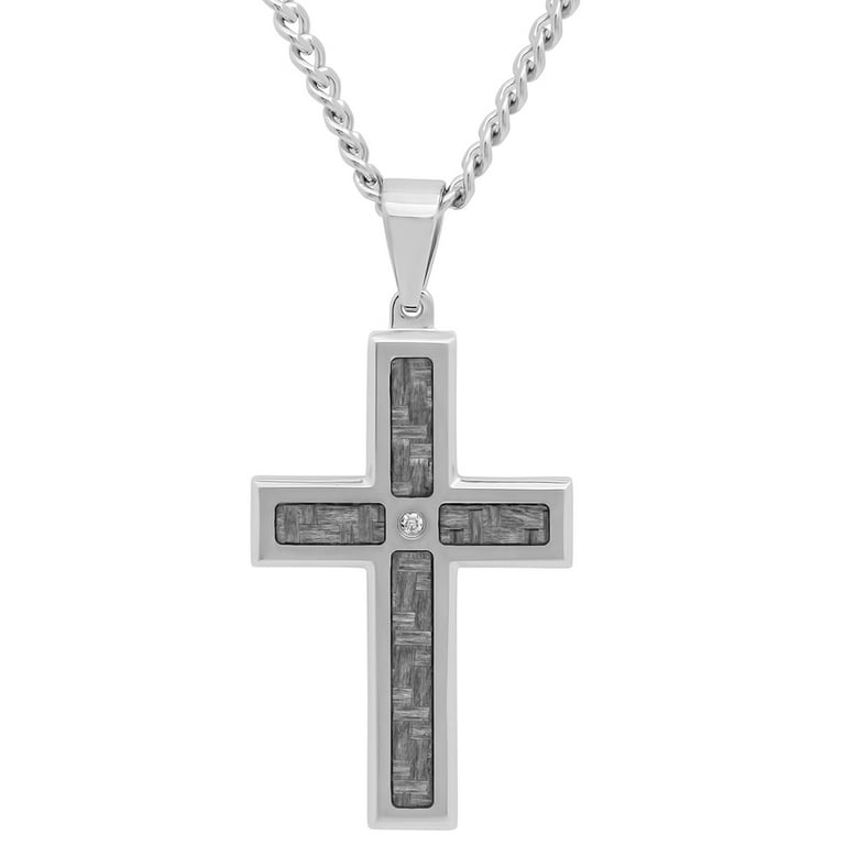 Free Shipping! Mens Diamond Accent Stainless Steel Gray Free Shipping! Mens Diamond Accent Stainless Steel Gray