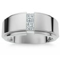 thumbnail image 1 of Mens Diamond Engagement Ring, Two Stone Diamond Ring, Mens Channel Set Diamond Wedding Anniversary Ring, 925 Sterling Silver, 1.6 Ct Simulated Diamond, Anniversary Gift Ring For Husband, 1 of 3