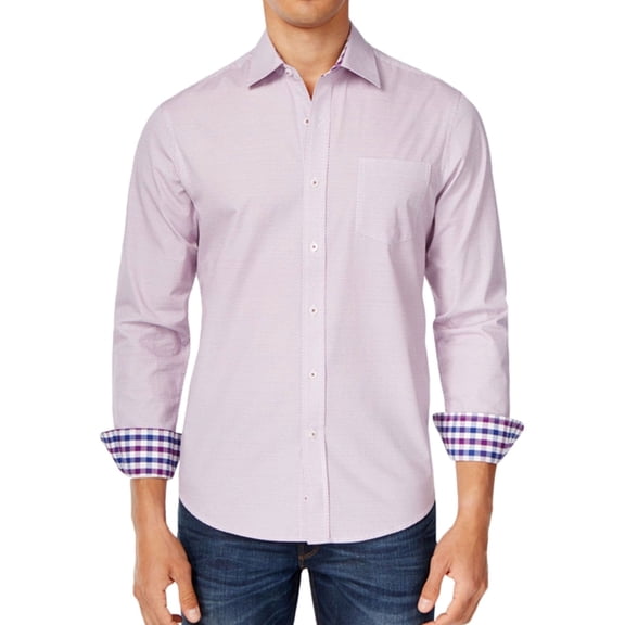Mens Diamond Long Sleeve Button Up Shirt