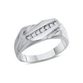 thumbnail image 1 of Mens Diamond Wedding Band Ring 1/8 Carat (Ctw H-I, I2-I3) in 10K White Gold for Men, 1 of 3