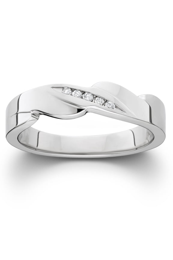Pompeii Mens Diamond Wedding Ring 10K White Gold (I/J,I2-I3)