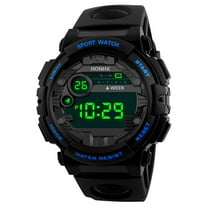 Mens Digital LED Watch Sport Outdoor Electronic Watch under $5! Ke1Clo 43.5mm Case Date Alarm Clock, Blue
