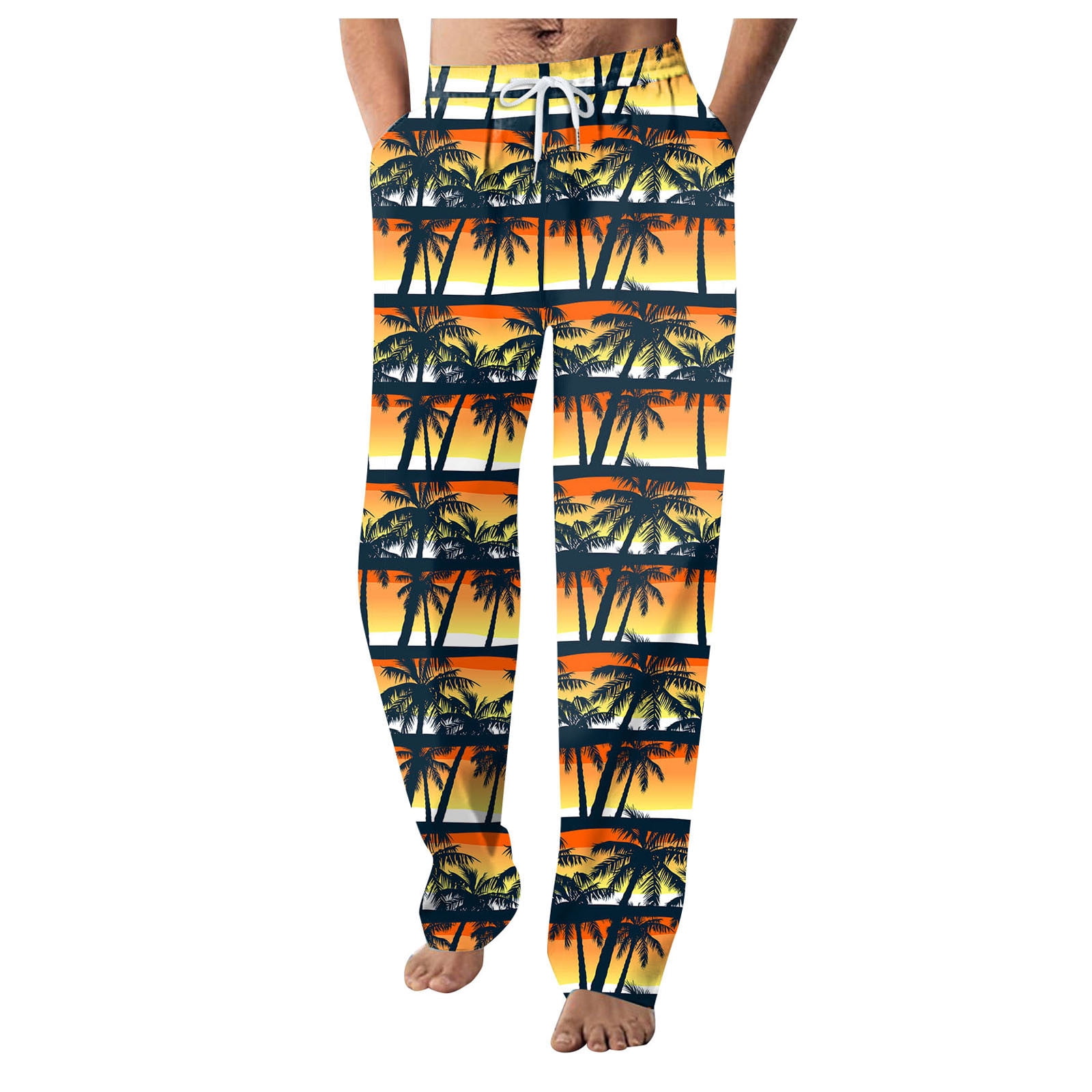 Mens Digital Printing Loose Breathable Outdoor Casual Pants Pants Cargo