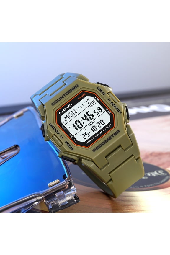 Mens Digital Sports Watch Waterproof, Outdoor Tactical Wristwatch with Luminous Display Alarm Stopwatch and Shock Resistant Design, Military Watch for Camping Climbing Fishing