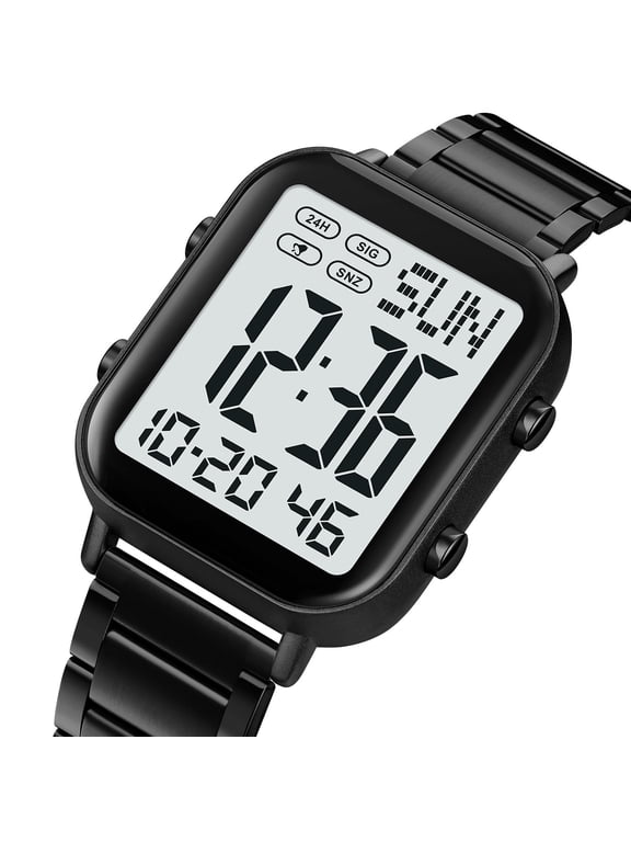 Mens Digital Sports Watch Waterproof, Shock Resistant Outdoor Tactical Watch with Luminous Display Alarm Stopwatch Calendar, Military Wristwatch for Hiking Camping Running Swimming