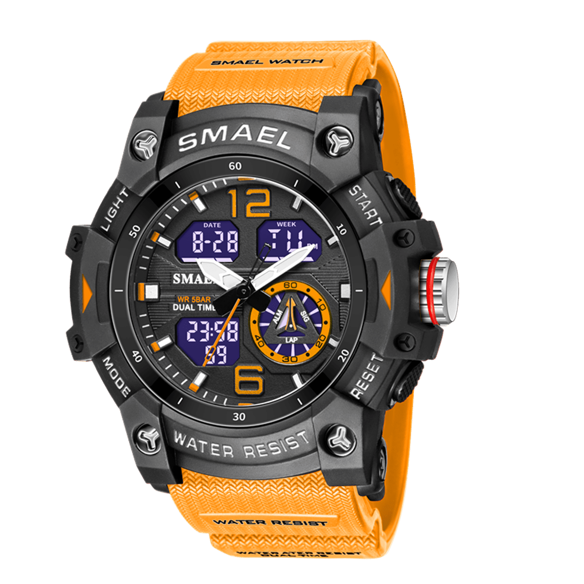 Mens Digital Watch LED Backlight Wristwatch Outdoor Sport Watch with