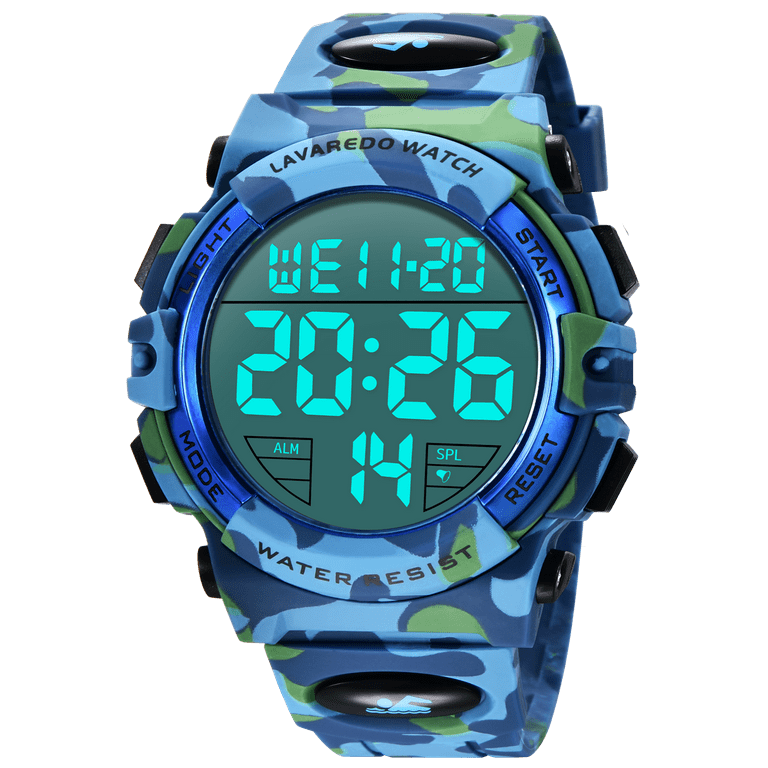 Mens Digital Watches Waterproof Digital Sport Watch LED Backlight