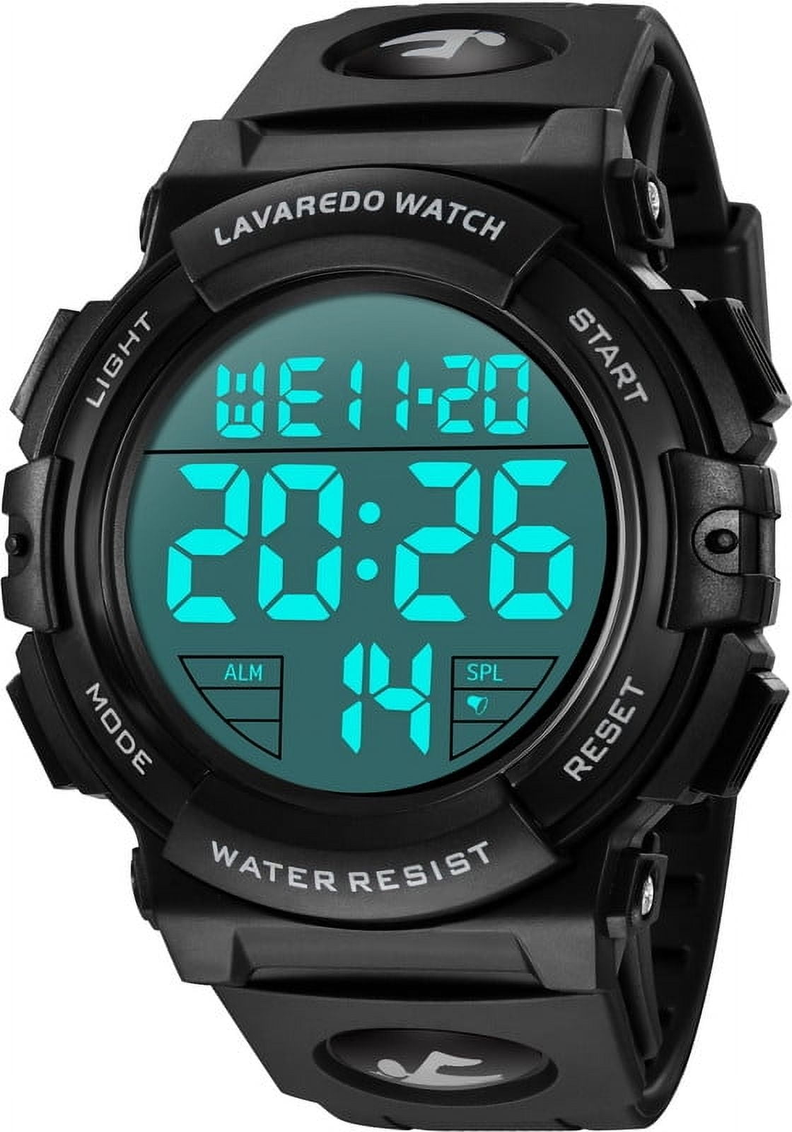 Water Resistant Men s Digital Sports Watch with LED Backlight and Alarm Function Walmart