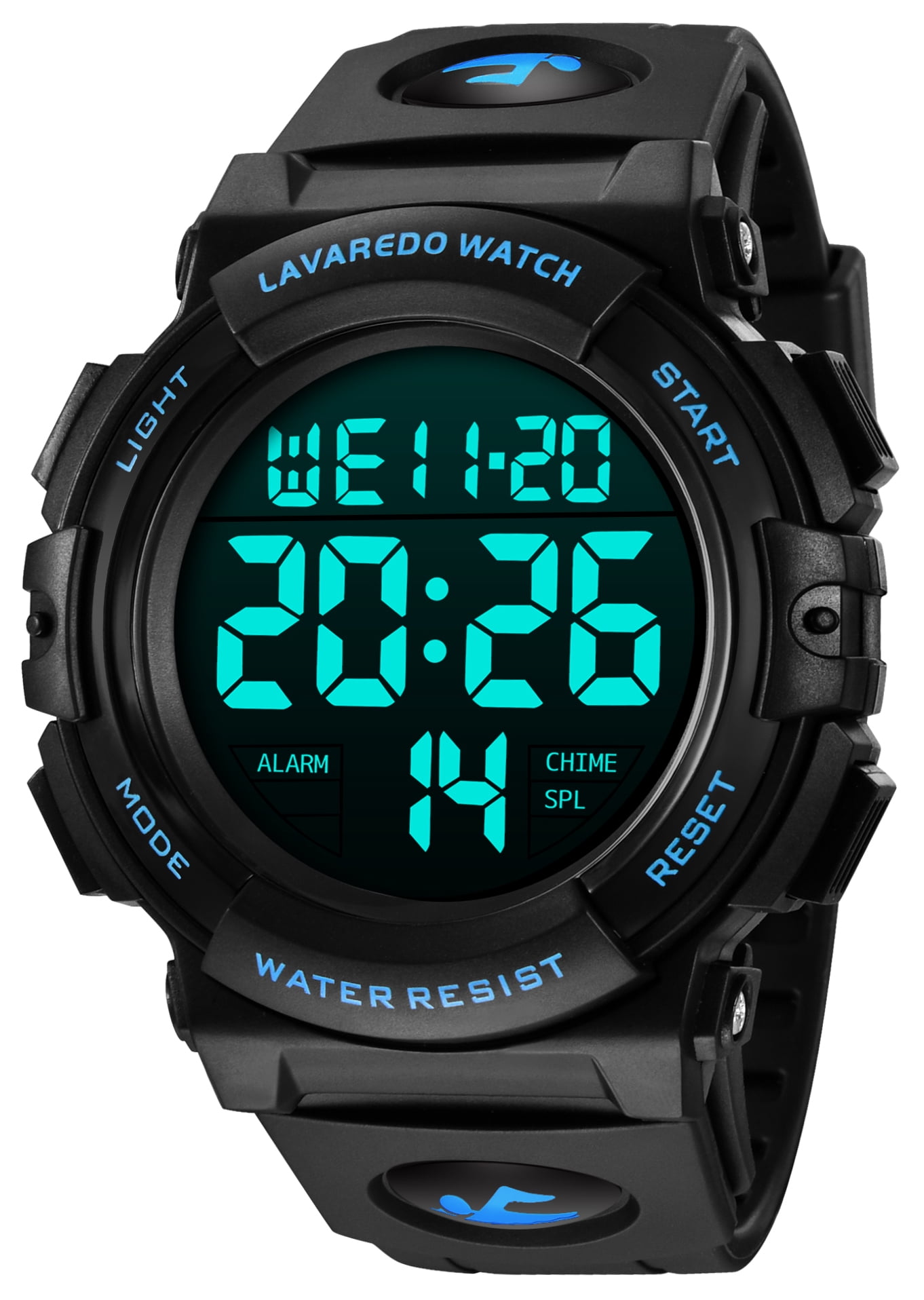 Bomieux Digital Waterproof Sport Watch with LED Backlight, Blue ...