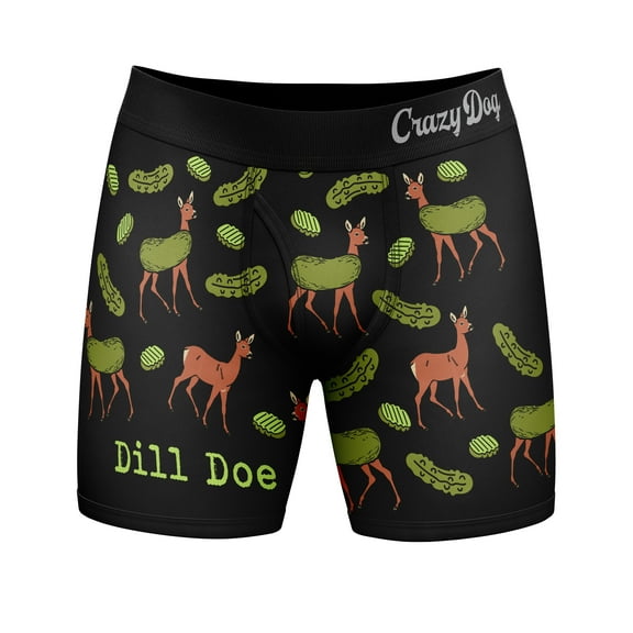 Mens Dill Doe Boxer Briefs Funny Offensive Pickle Deer Graphic Novelty Underwear for Guys