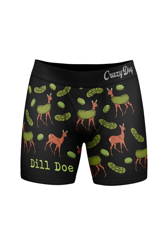 Mens Dill Doe Boxer Briefs Funny Offensive Pickle Deer Graphic Novelty Underwear for Guys