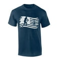 thumbnail image 1 of Mens Disc Golf Tshirt American Flag Disc Golf Short Sleeve T-shirt-Heather Navy-large, 1 of 1