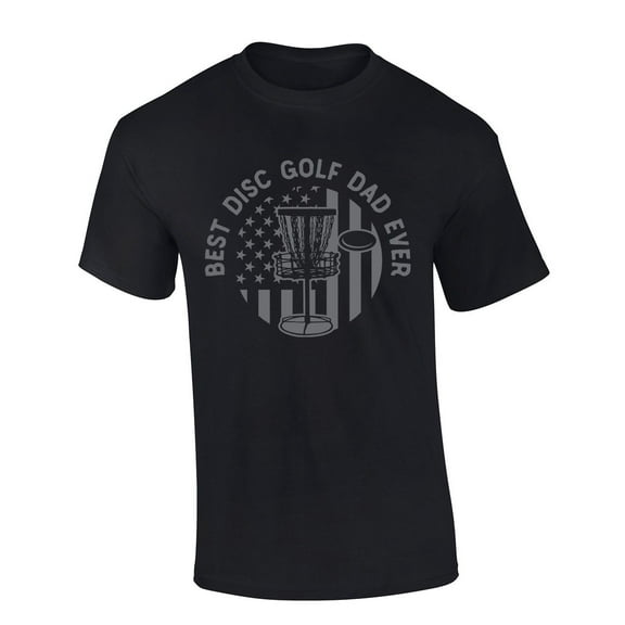 Mens Disc Golf Tshirt Best Disc Golf Dad Ever Short Sleeve T-shirt-Black-large