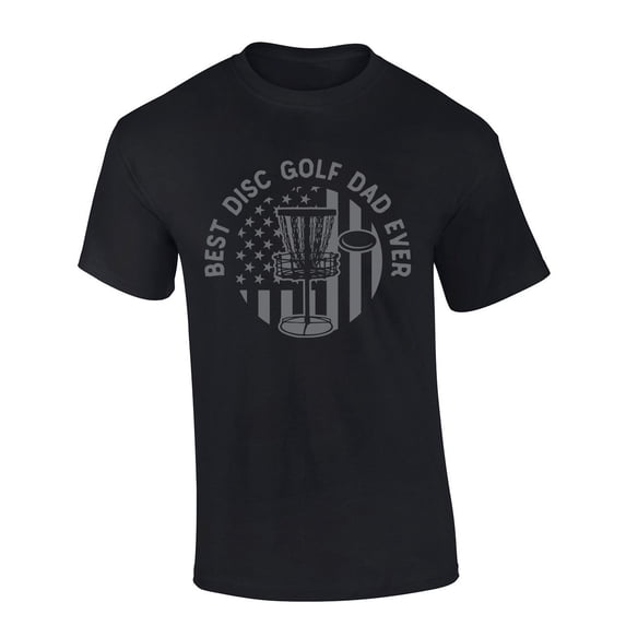 Mens Disc Golf Tshirt Best Disc Golf Dad Ever Short Sleeve T-shirt-Black-xl