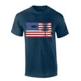 thumbnail image 1 of Mens Disc Golf Tshirt Disc Golf Distressed American Flag  Short Sleeve T-shirt-Heather Navy-large, 1 of 1