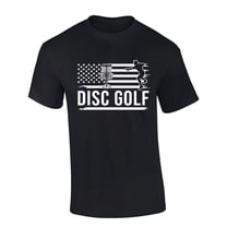 Mens Disc Golf Tshirt Disc Golf Flag Short Sleeve T-shirt-Black-xl