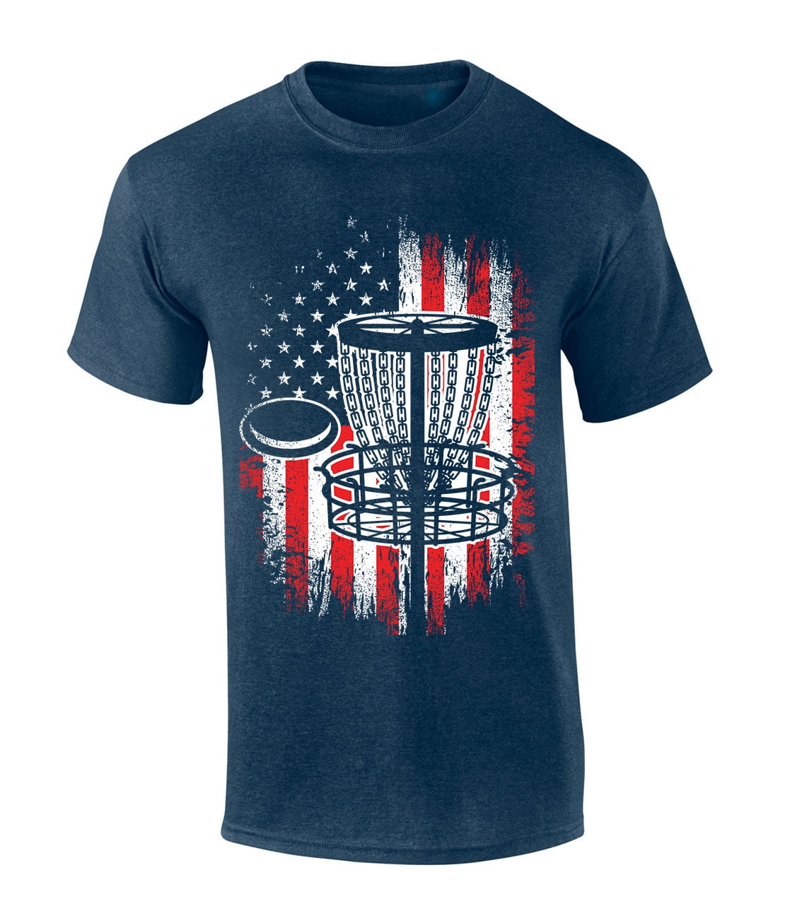 【MALBON GOLF】 M American Flag Round T-Shirt ■MAN / 追跡付 Mens Disc Golf Tshirt Distressed Vertical Disc Golf American