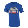 thumbnail image 1 of Mens Disc Golf Tshirt Retro Scenic Disc Golf Throwing Short Sleeve T-shirt-Heather Royal-xl, 1 of 4