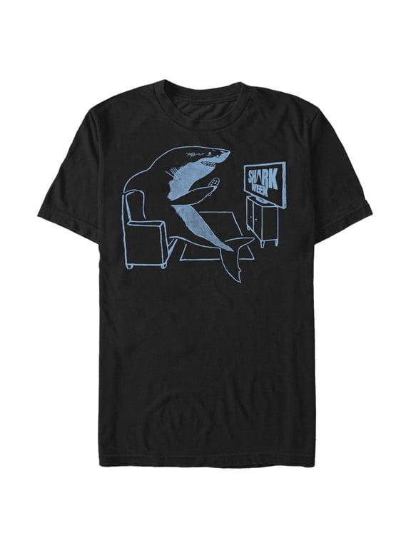 Mens Discovery Shark Week Chilling on Couch T Shirt
