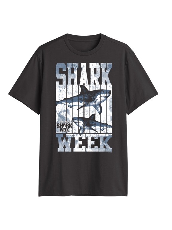 Mens Discovery Shark Week Distressed Sharks Sketch T Shirt