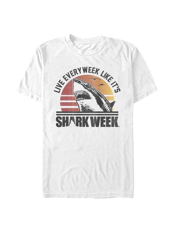 Mens Discovery Shark Week Live Every Week Slogan T Shirt