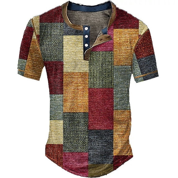 Mens Distressed Henley Shirts Retro Long Sleeve Tee Shirts Casual Button Down Washed T-Shirts for Men Lightweight Cotton V-Neck Casual Sweatshirts Multicolor XXL