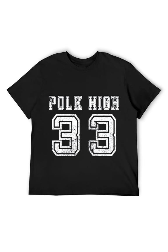 Mens Distressed Polk High 33 Bundy T-Shirt Black