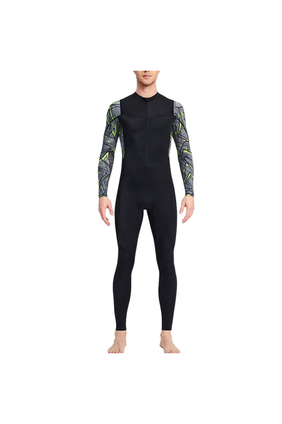 Mens Dive Suit Men's Print Multifunctional Sunscreen Diving Suit Surf Float Diving Unisex Swimsuit Black L