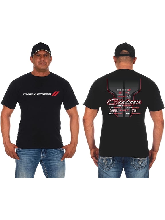 Men's Dodge Challenger T-Shirt Short Sleeve Black Crew Neck Shirt
