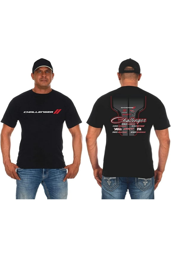 Men's Dodge Challenger T-Shirt Short Sleeve Black Crew Neck Shirt