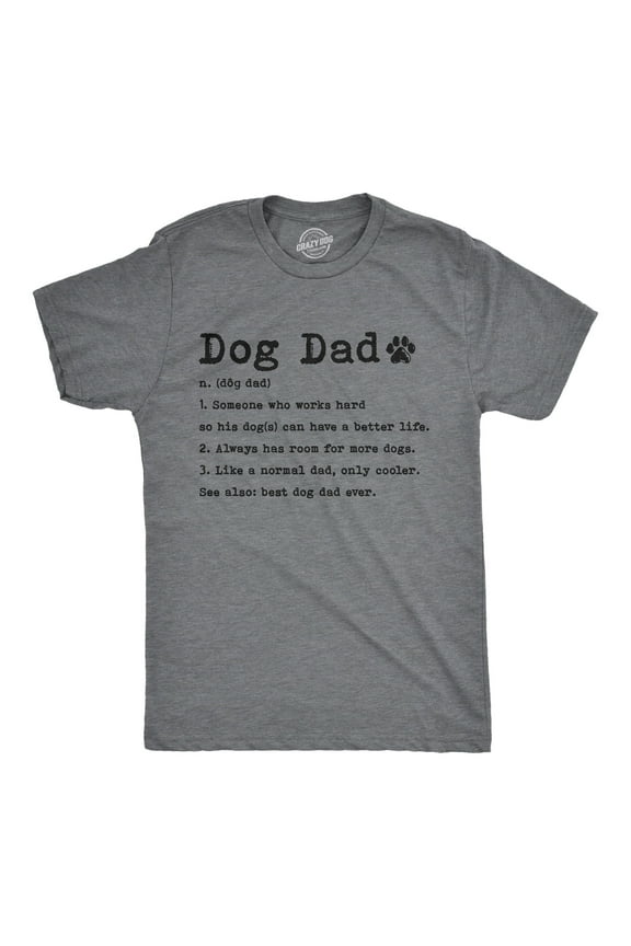 Mens Dog Dad Definition T Shirt Funny Fathers Day Pet Puppy Animal Lover Graphic Tee Graphic Tees