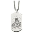 thumbnail image 1 of Gem & Harmony Mens Dog Tag Jesus Pendant Necklace in Stainless Steel with Chain for Men, 1 of 4