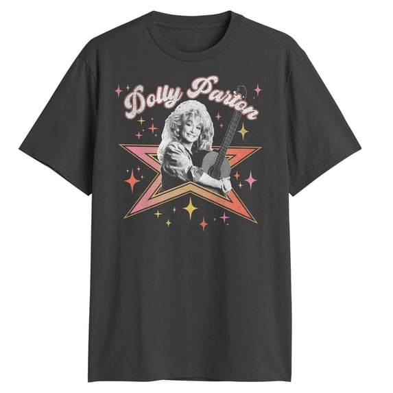 Mens Dolly Parton Distressed Bright Star T Shirt