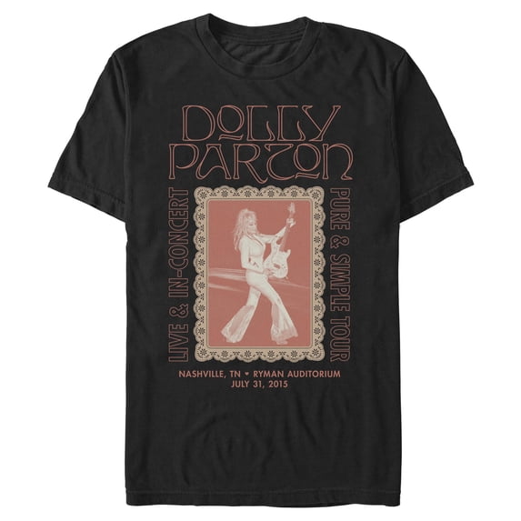 Mens Dolly Parton Frame Concert Poster T Shirt